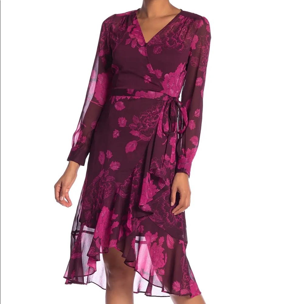 Nanette Nanette Lepore MIDI Printed Wrap Dress